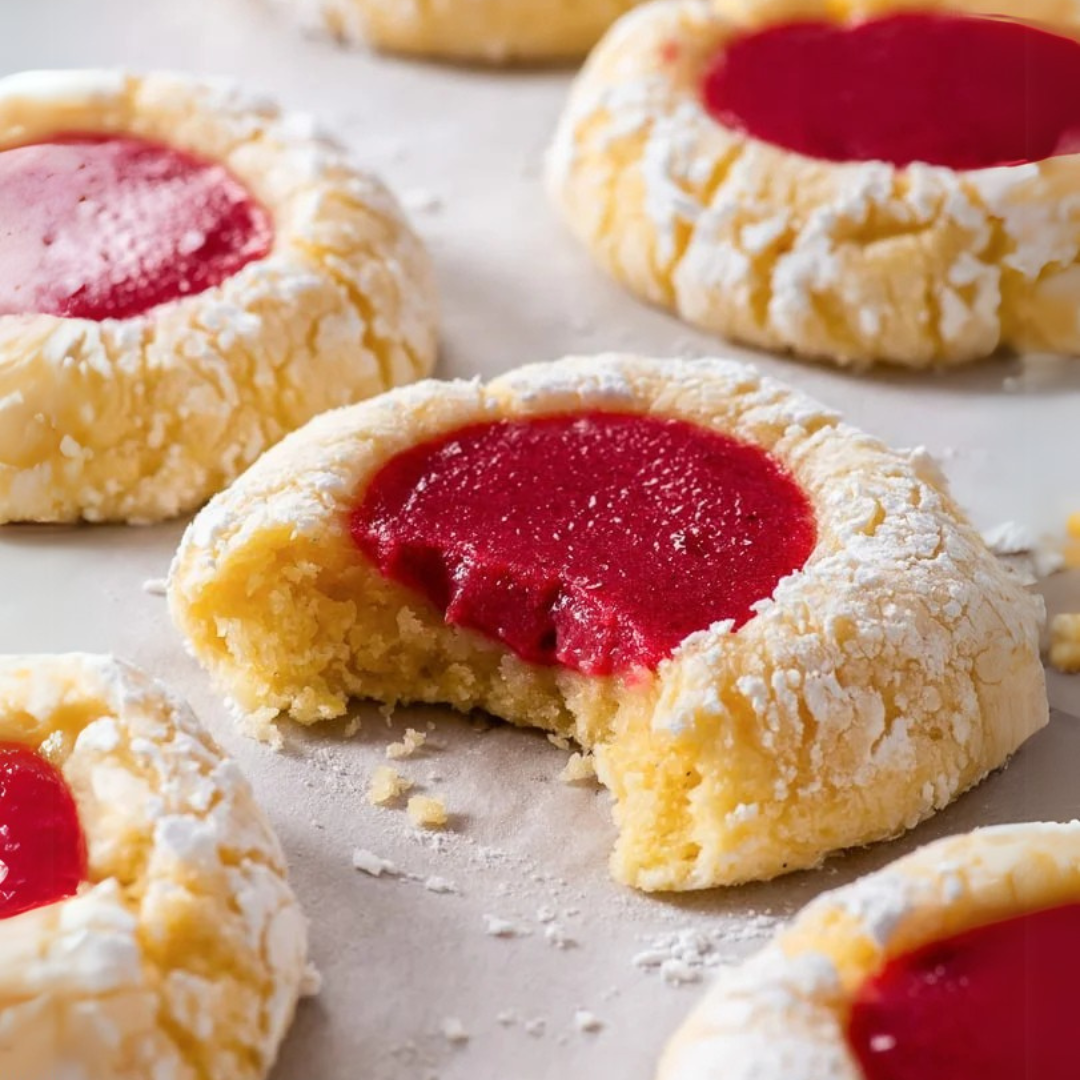 Raspberry Curd Lemon Cookies